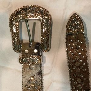 B.B. Simon Brown Cowhide Belt